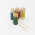 Eco-friendly Custom Bamboo Wooden Toothpicks Wholesale With Plastic Container